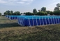 25M * 5M في الهواء الطلق PVC القماش المشمع حمام سباحة ، فوق الأرض حمامات السباحة الإطار المعدني
