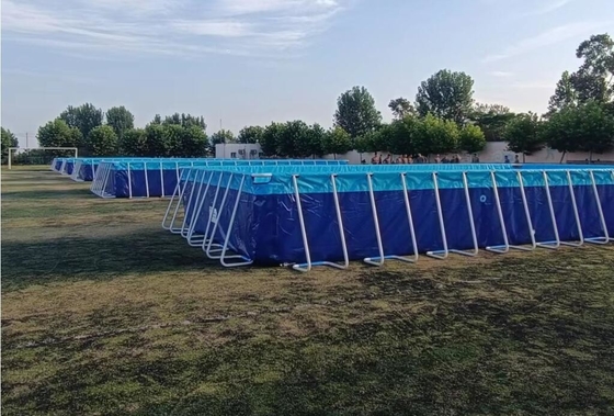 25Mx5M خارجية البولين البلاستيكي حوض السباحة إطار معدني