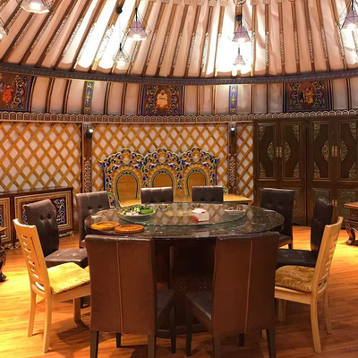 تثبيت سهل وسريع 6M قطر اليورتات المنغولية مع زينة بامبو نافذة نافذة