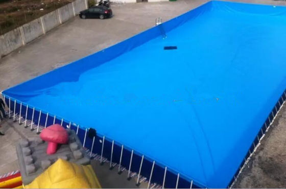 SGS 10M X 10M PVC حوض السباحة الإطار المعدني للصيف المضغوط