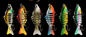 6 ألوان 10 سم / 16 جرام عيون ثلاثية الأبعاد طعم بلاستيكي مغمور بأسماك المنوة السبعة إغراء صيد متعدد المفاصل