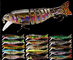 17 لونًا 17 سم / 11 جم 6 # خطاف عيون ثلاثية الأبعاد طعم بلاستيكي بطبقة سباحة كاملة متعددة وصلات الصيد إغراء